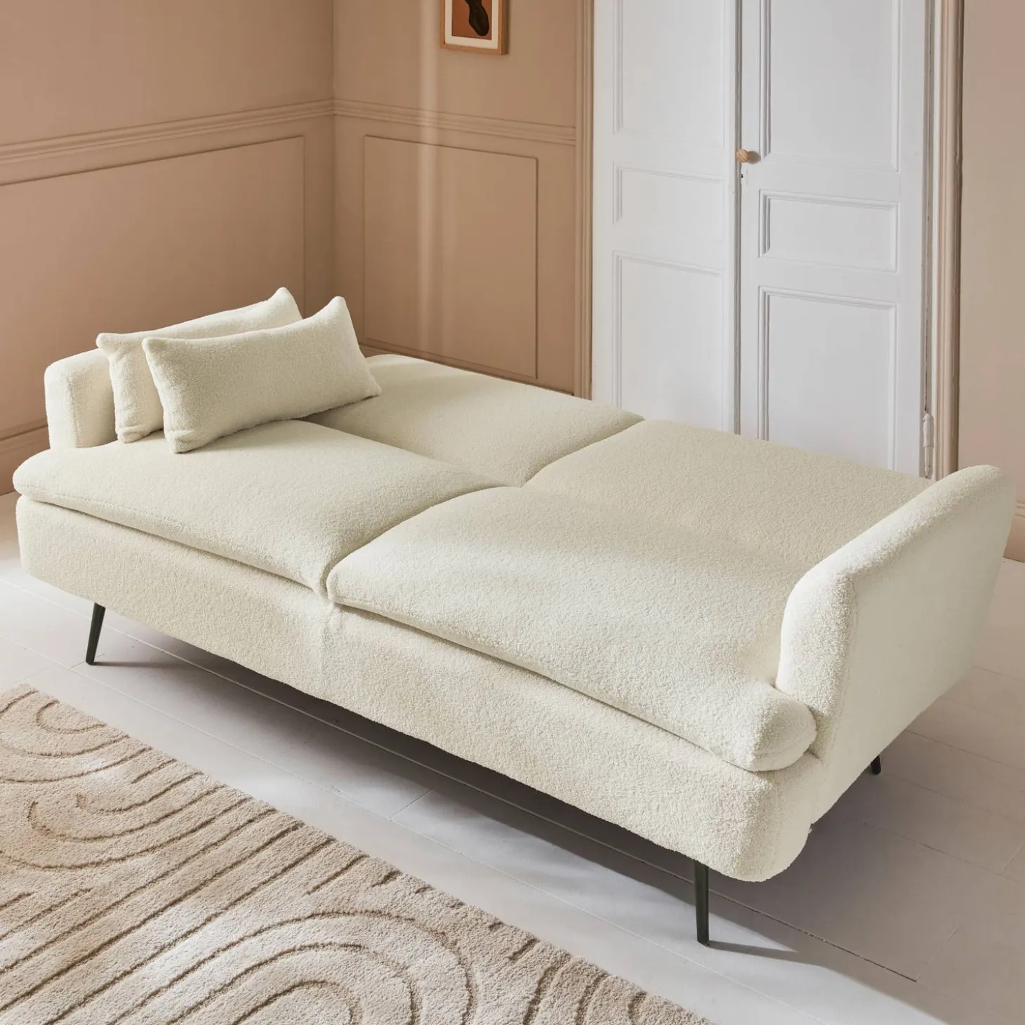 Sofá cama de borreguito, 3 plazas