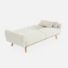 Sofá cama de borreguito blanco, 3 plazas