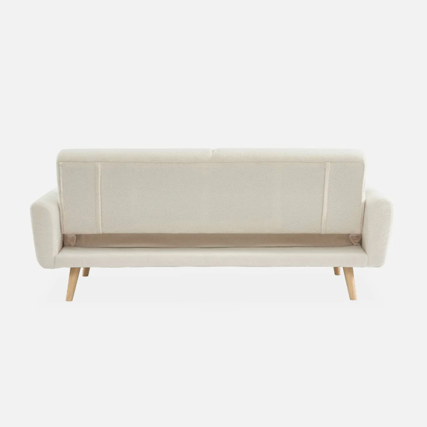 Sofá cama de borreguito blanco, 3 plazas