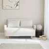 Sofá cama de borreguito blanco, 2 plazas
