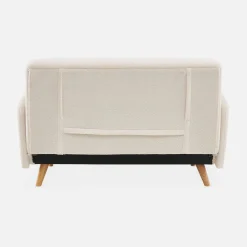 Sofá cama de borreguito blanco, 2 plazas