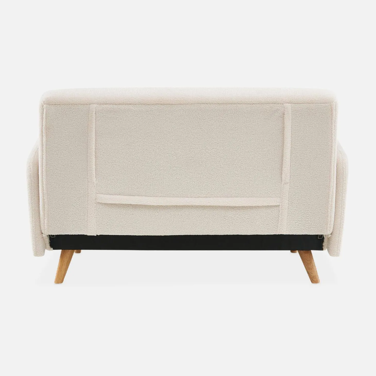 Sofá cama de borreguito blanco, 2 plazas