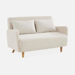Sofá cama de borreguito blanco, 2 plazas