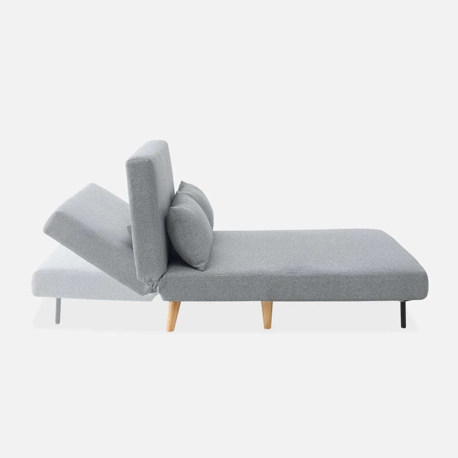 Sofá cama de con patas de madera, 2 plazas