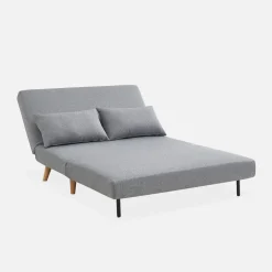 Sofá cama de con patas de madera, 2 plazas