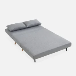 Sofá cama de con patas de madera, 2 plazas
