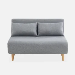 Sofá cama de con patas de madera, 2 plazas