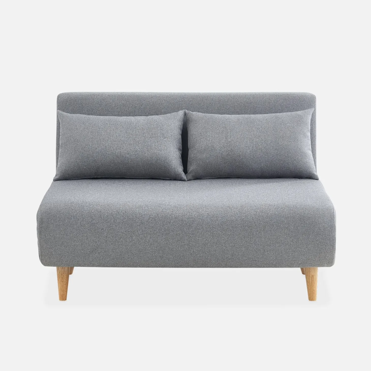 Sofá cama de con patas de madera, 2 plazas