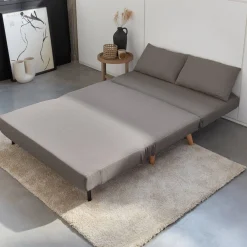 Sofá cama de con patas de madera, 2 plazas