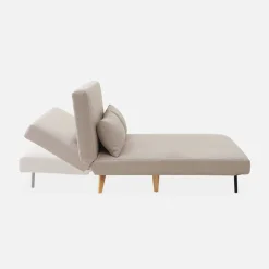 Sofá cama de con patas de madera, 2 plazas