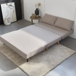 Sofá cama de con patas de madera, 2 plazas