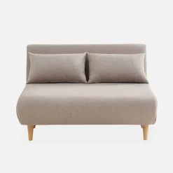 Sofá cama de con patas de madera, 2 plazas