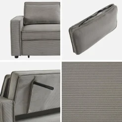 Sofá cama de pana, 2 plazas