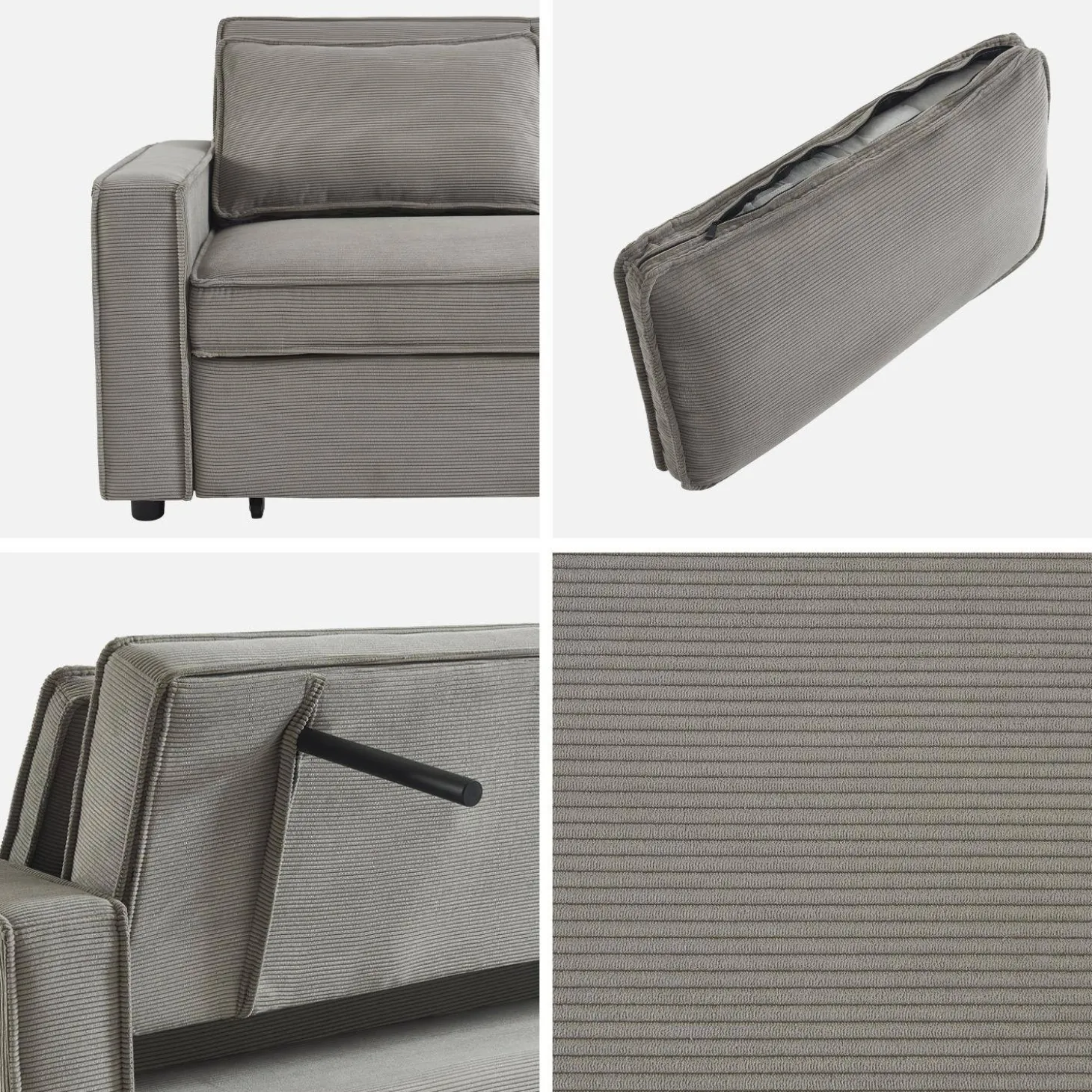 Sofá cama de pana, 2 plazas