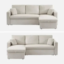 Sofá cama de pana, 3 plazas