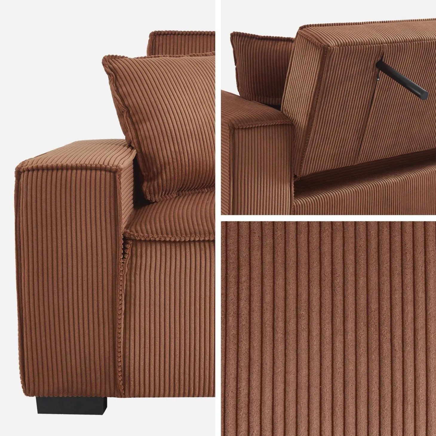 Sofá cama de pana, 3 plazas