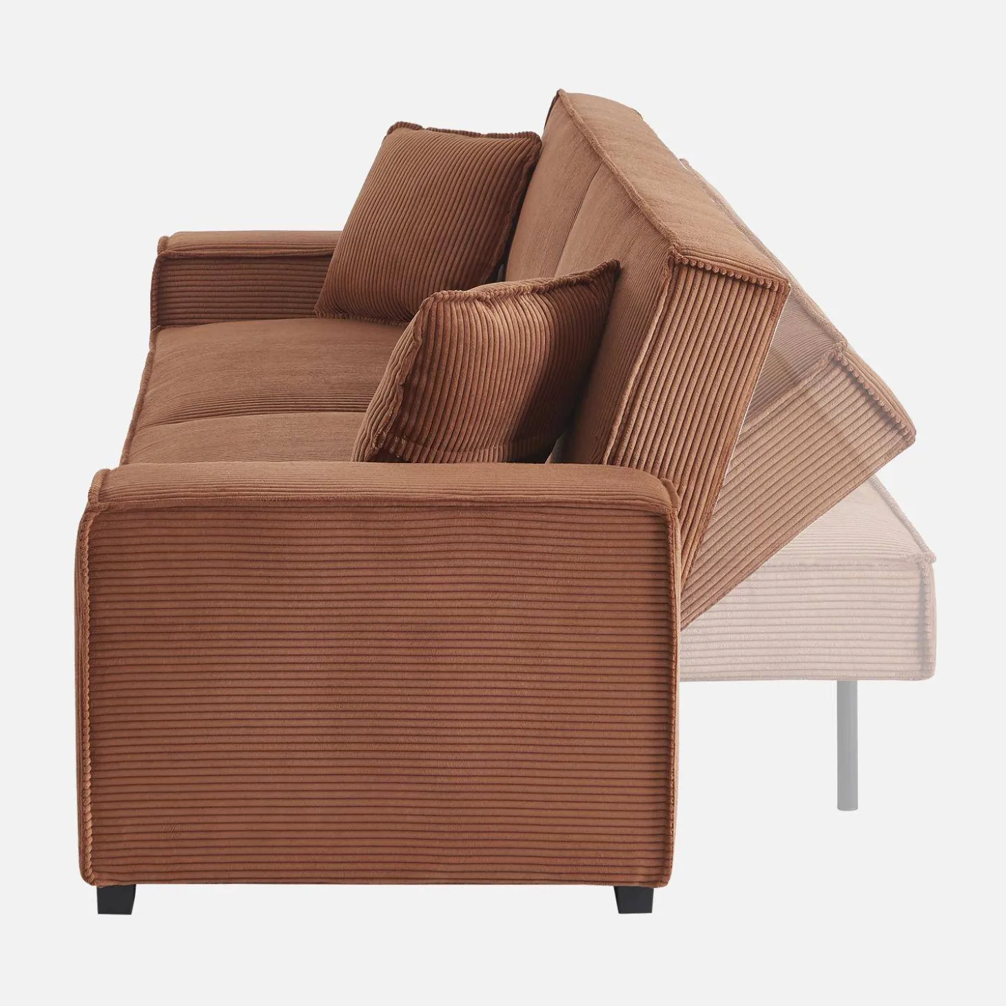 Sofá cama de pana, 3 plazas