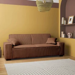 Sofá cama de pana, 3 plazas
