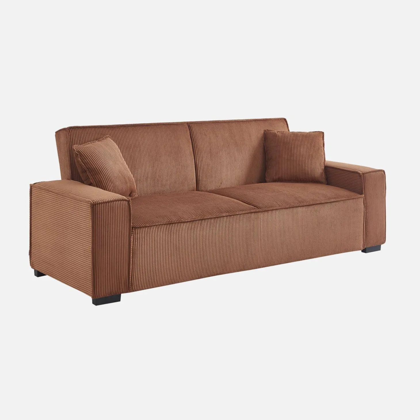 Sofá cama de pana, 3 plazas