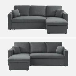 Sofá cama de pana, 3 plazas