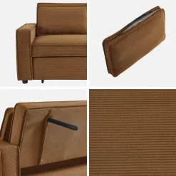 Sofá cama de pana, 2 plazas