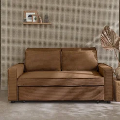 Sofá cama de pana, 2 plazas