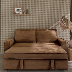 Sofá cama de pana, 2 plazas
