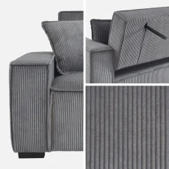 Sofá cama de pana, 3 plazas