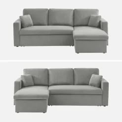 Sofá cama de pana, 3 plazas