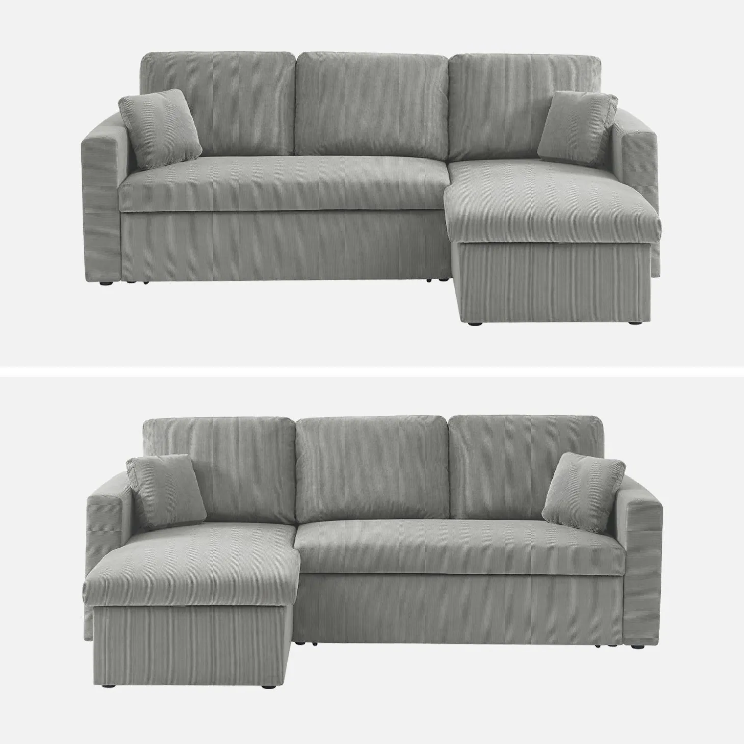 Sofá cama de pana, 3 plazas