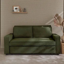 Sofá cama de pana, 2 plazas