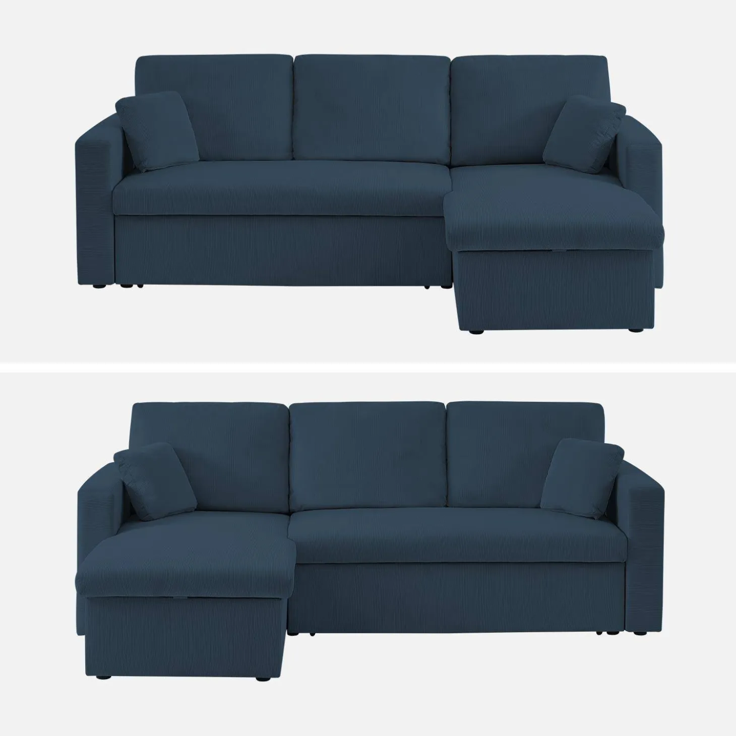 Sofá cama de pana, 3 plazas