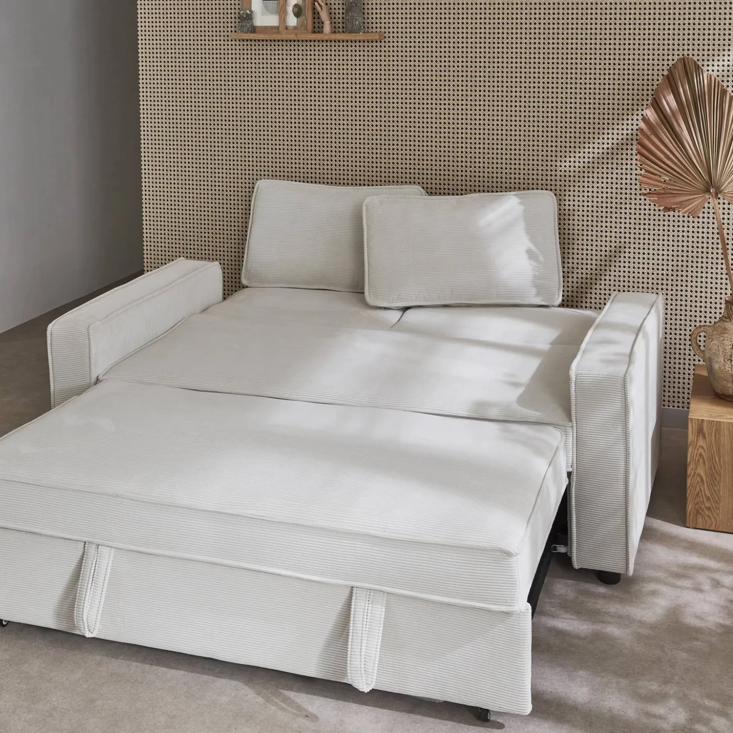 Sofá cama de pana, 2 plazas