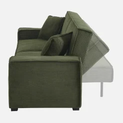 Sofá cama de pana, 3 plazas