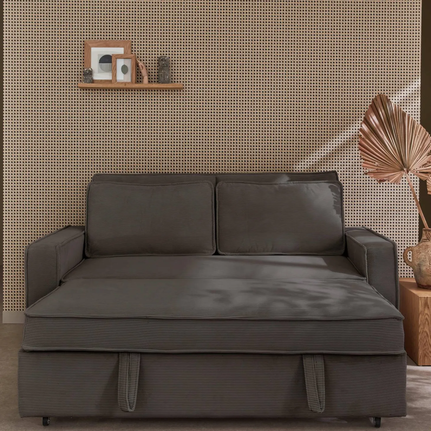 Sofá cama de pana, 2 plazas