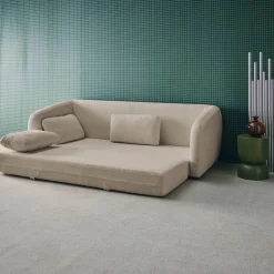 Sofá cama de tela chenilla, 3 plazas
