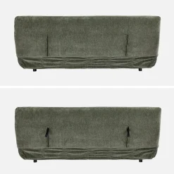 Sofá cama de tela chenilla, 3 plazas