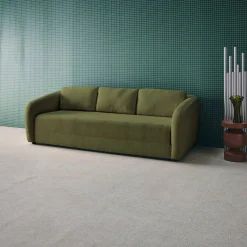 Sofá cama de tela chenilla, 3 plazas
