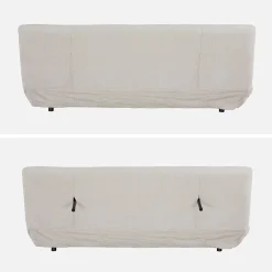Sofá cama de tela chenilla, 3 plazas