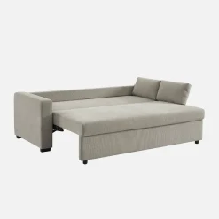 Sofá cama de tela liso de 3 plazas