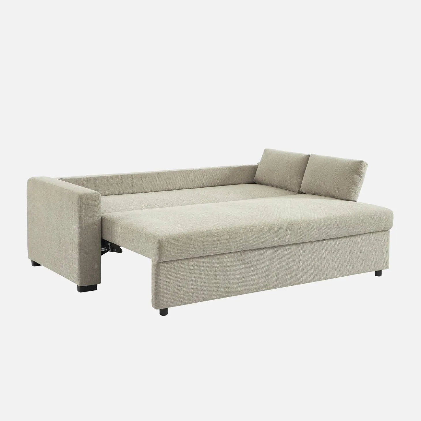 Sofá cama de tela liso de 3 plazas