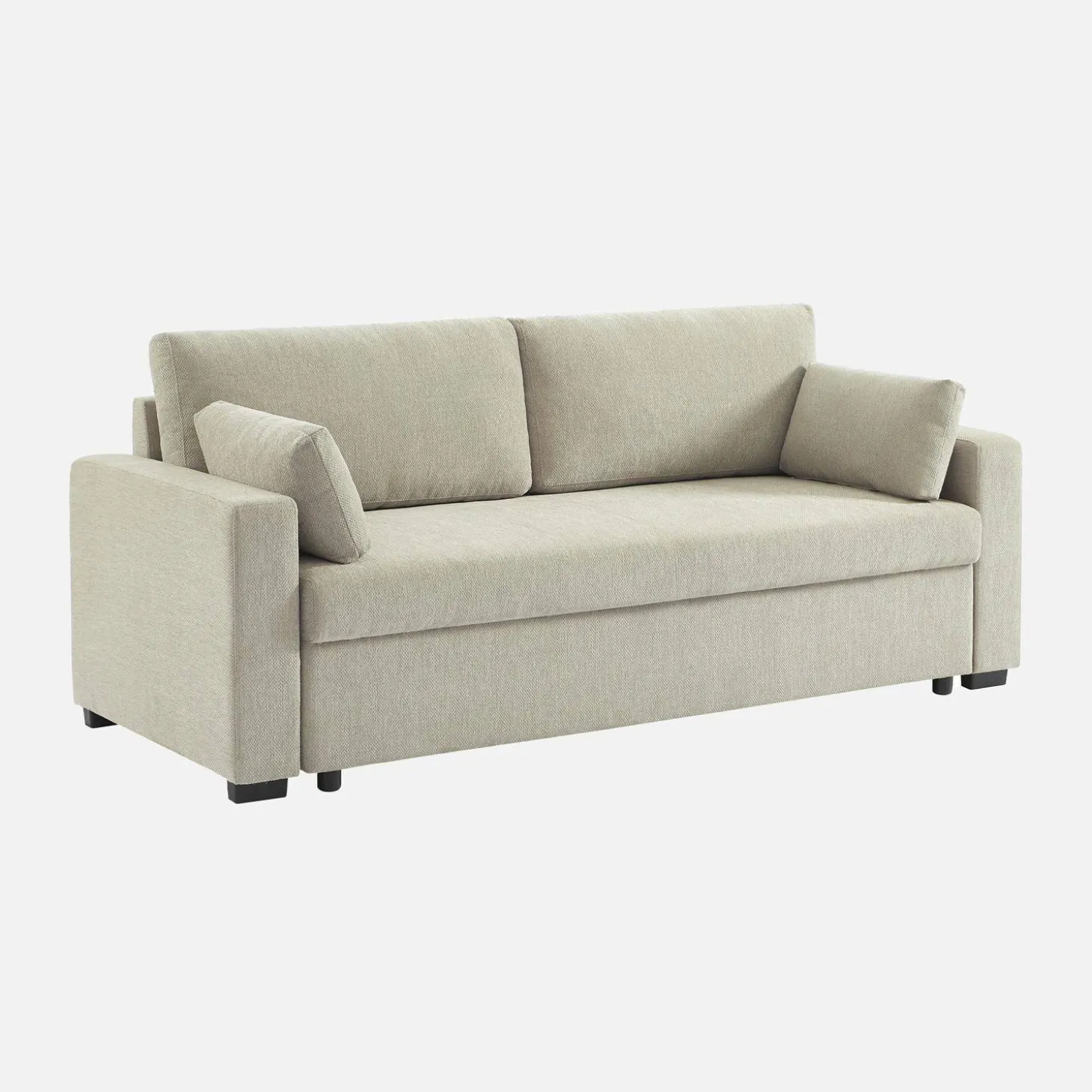 Sofá cama de tela liso de 3 plazas