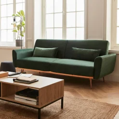 Sofá cama de terciopelo, 3 plazas