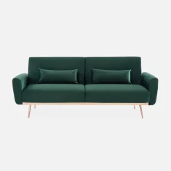 Sofá cama de terciopelo, 3 plazas