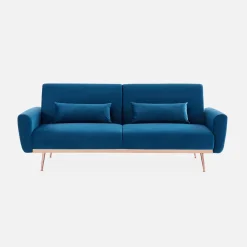 Sofá cama de terciopelo, 3 plazas