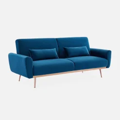 Sofá cama de terciopelo, 3 plazas