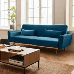 Sofá cama de terciopelo, 3 plazas