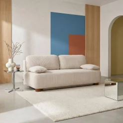 Sofá cama de terciopelo de pana, 3 plazas