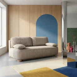 Sofá cama de terciopelo de pana, 3 plazas