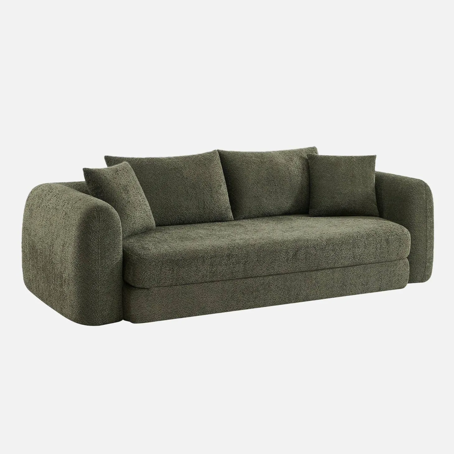 Sofá cama en borreguito texturizado, 3 plazas